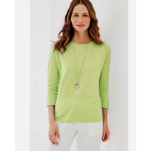 J Jill Pistachio Green Linen Blend Lightweight Lagenlook Blouse Womens Size XS - Picture 11 of 11